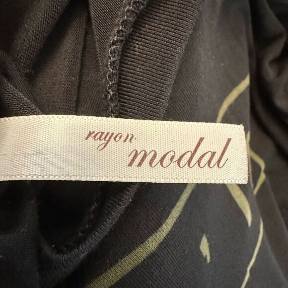 Final Touch Killin' It Print Rayon Modal 3/4 Sleeve Black Shift Dress Size Large - Picture 6 of 6